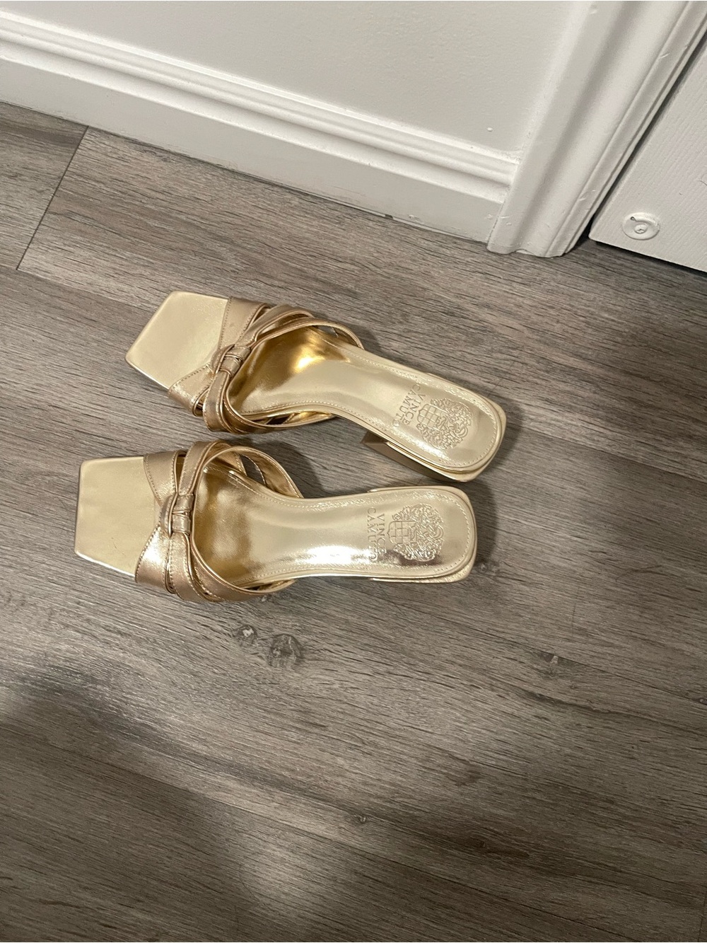 Gold Knot Slide Sandal Heels - Women